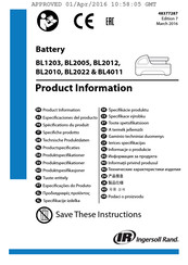 Ingersoll-Rand BL2005 Technische Produktdaten
