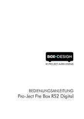 Pro-Ject Audio Systems Pro-Ject Pre Box RS2 Digital Bedienungsanleitung