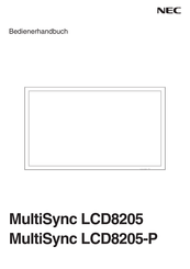 NEC MultiSync LCD8205-P Bedienerhandbuch