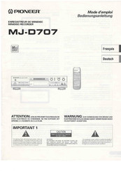 Pioneer MJ-D7O7 Bedienungsanleitung