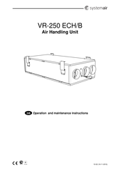 SystemAir VR-250 ECH/B Bedienungs- Und Wartungsanleitung