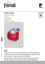 Ferroli SUN G20 Prextherm N 107 Bedienungs-, Installations- Und Wartungsanleitung