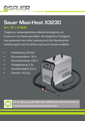 Sauer Maxi-Heat X3230 Bedienungsanleitung
