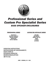 SWR Custom Pro Specialist TRIAD Bedienungsanleitung