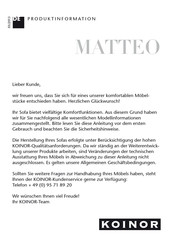 Koinor matteo Produktinformation