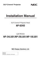 NEC NP-02HD Installationsanleitung