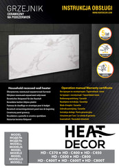 Heat Decor HD-C600 Bedienungsanleitung, Garantie