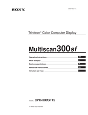 Sony Multiscan300sf CPD-300SFT5 Bedienungsanleitung