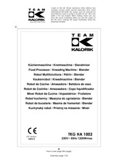 Team kalorik TKG HA 1002 Gebrauchsanleitung