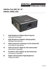 Digital Projection HIGHlite Cine 260 HC Wichtige Informationen