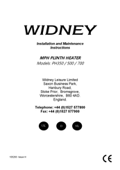 Widney PH700 Installations- Und Wartungsanleitung