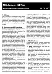 Indexa IND2-Serie Allgemeine Hinweise / Sicherheitshinweise