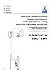 Beko CLEARPOINT W L080 Installation Und Betriebsanleitung