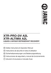 JAVAC XTR-PRO-DV A2L Bedienungsanleitung