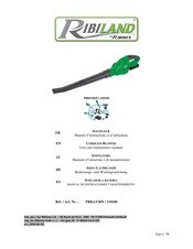 Ribimex RIBILAND PRBAT20 Bedienungs- Und Wartungsanleitung