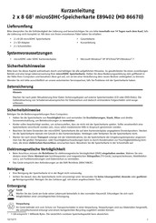 Medion E89402 Kurzanleitung
