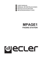 Ecler MPAGE1 Bedienungsanleitung
