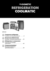 Dometic COOLMATIC RPD50 Montage- Und Bedienungsanleitung