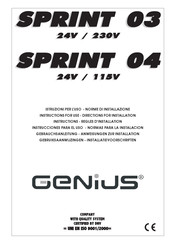 Genius SPRINT 03 Gebrauchsanleitung - Anweisungen Zur Installation