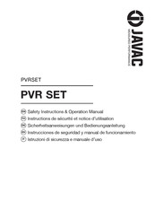 JAVAC PVR SET Sicherheitsanweisungen Und Bedienungsanleitung