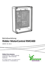 Ridder MotorControl RMC400 Betriebsanleitung