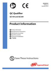 Ingersoll Rand QC100 Technische Produktdaten