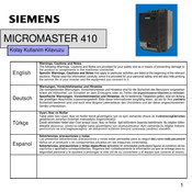 Siemens MICROMASTER 410 Handbuch