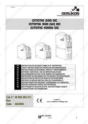 Oerlikon CITOTIG 300 DC Betriebs-Wartungs Und Sicherheitsanleitung
