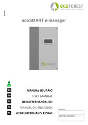ECOFOREST ecoSMART e-manager Benutzerhandbuch