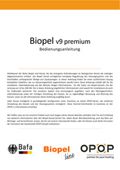 Opop Biopel v9 premium Bedienungsanleitung