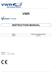 VWR VisiCam Pro HDMI series Handbuch