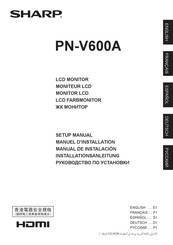 Sharp PN-V600A Installationsanleitung