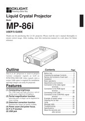BOXLIGHT MP-86i Bedienungsanleitung
