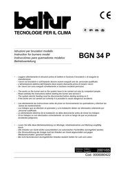 Baltur BGN 34 P Betriebsanleitung