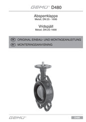Gemu D480 DAHL Original Einbau- Und Montageanleitung