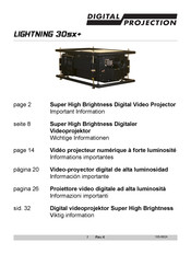 Digital Projection LIGHTNING 30sx+ Wichtige Informationen