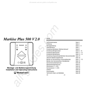 Vestamatic Markise Plus 500 Montage- Und Bedienungsanletung