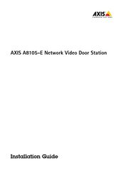 Axis A8105-E Installationsanleitung