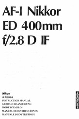 Nikon AF-I Nikkor ED 400mm f/2.8 D IF Gebrauchsanleitung
