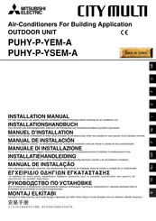 Mitsubishi Electric CITY MULTI PUHY-P600YSEM-A Installationshandbuch