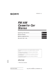 Sony XR-C102 Bedienungsanleitung