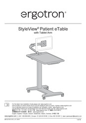 Ergotron StyleView Patient eTable Handbuch