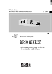 Helios KWL EC220D EcoL Montage- Und Betriebsvorschrift