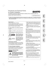 Sanyo SGP-M2 Verfahren Und Technische Punkte Für Die Installation Der Anlage