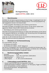 MICRO-EPSILON scanCONTROL 2500 Montageanleitung