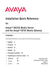 Avaya S8300 Kurzübersicht Zur Installation