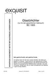Exquisit BC 1003 Bedienungsanleitung