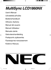 Nec MultiSync LCD1860NX Bedienerhandbuch
