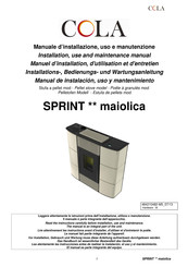 Cola SPRINT maiolica Installations-, Bedienungs- Und Wartungsanleitung