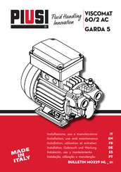 Piusi VISCOMAT 60/2 ac GARDA 5 Installation, Gebrauch Und Wartung